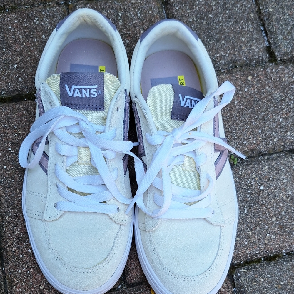 Vans Cream and White Casual Sneakers